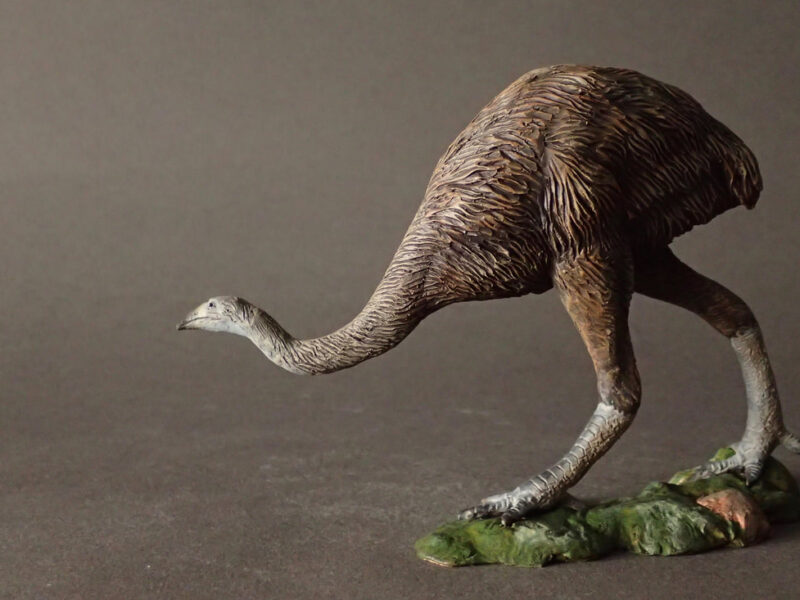 South Island Giant Moa (Dinornis robustus), 1:20 scale hand-painted resin replica by J. Miguel Aparicio