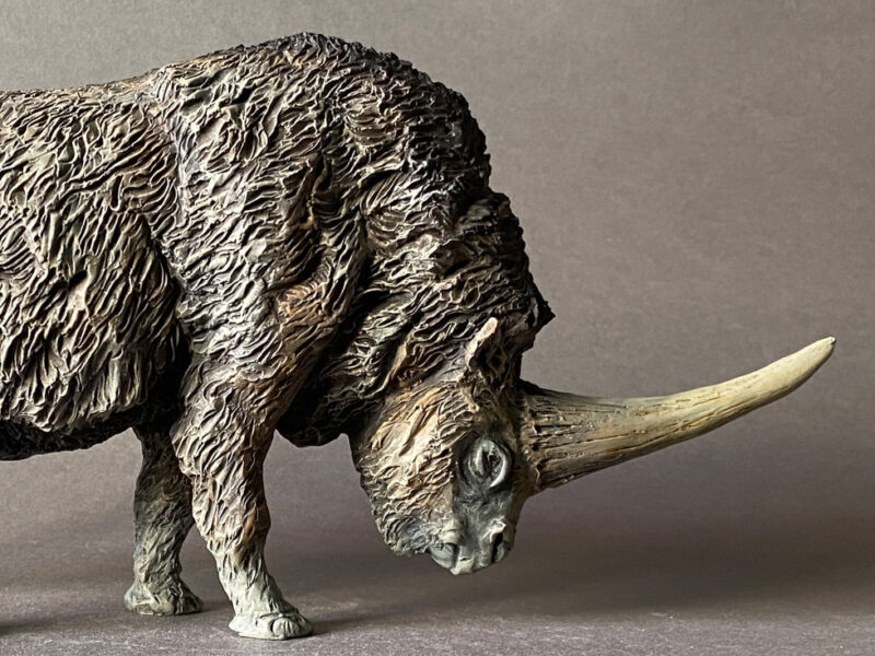 Giant Unicorn Rhinoceros (Elasmotherium sibiricum), 1:20 scale hand-painted resin replica by J. Miguel Aparicio