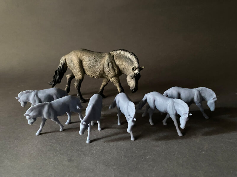 Tarpan (Equus ferus), 1:35 scale 3D-printed resin figure by J. Miguel Aparicio, supplied unpainted