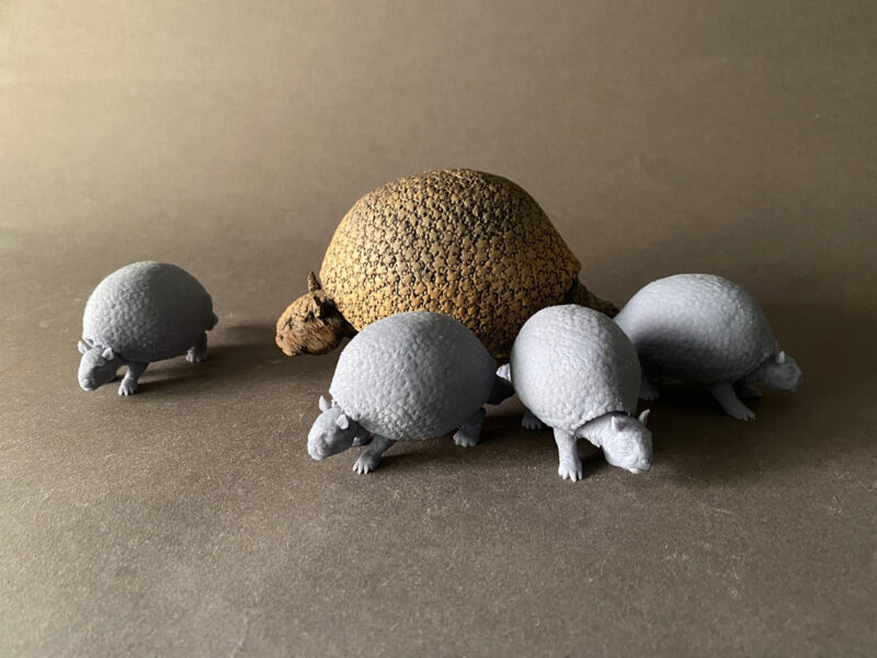 Glyptodon (Glyptodon clavipes), 1:35 scale 3D-printed resin figure by J. Miguel Aparicio, supplied unpainted