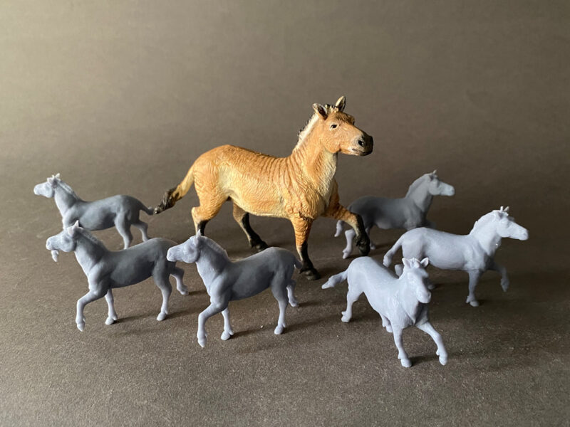 Three-toed Horse (Hipparion primigenium), 1:35 scale 3D-printed resin figure by J. Miguel Aparicio, supplied unpainted