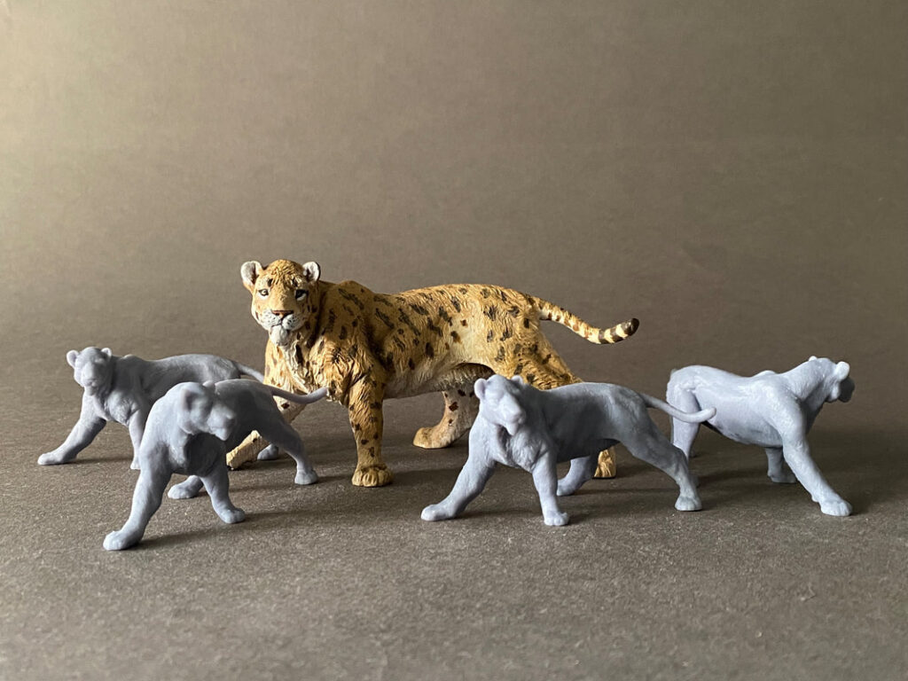 Machairodus (Machairodus aphanistus), 1:35 scale 3D-printed resin figure by J. Miguel Aparicio, supplied unpainted