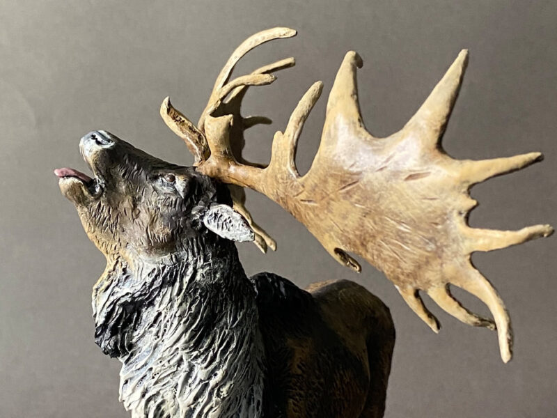 Irish Elk (Megaloceros giganteus), 1:20 scale hand-painted resin replica by J. Miguel Aparicio